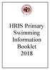 HRIS Primary Swimming Information Booklet 2018