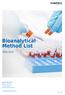 Bioanalytical Method List
