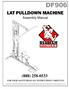 LAT PULLDOWN MACHINE. Assembly Manual (888) FOR YOUR SAFETY READ ALL INSTRUCTIONS CAREFULLY