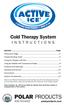 Cold Therapy System I N S T R U C T I O N S SECTION...PAGE