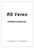 RS Vareo OWNER S MANUAL