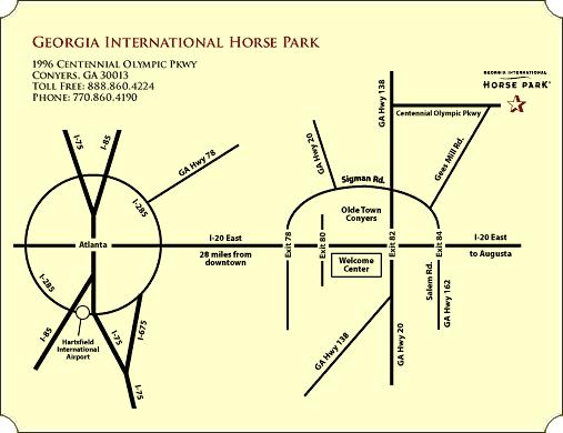 2017 DIRECTIONS TO THE HORSE PARK FROM I-285 - ATLANTA, TRAVEL EAST ON INTERSTATE 20 Take Exit 82 off