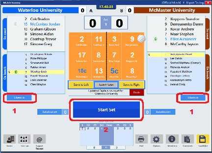 Start a match with e-scoresheet Now e-scoresheet is almost ready to start scoring the match.