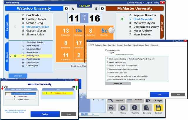 Scoring with e-scoresheet Libero tracking can be managed by e-scoresheet automatically: it suggests replacing the player who just served with libero according to