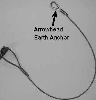 Arrowhead Earth Anchors 1. Position the first earth anchor on the ground along the tower tilt axis, 4.6 m (15 ft) from the tower base. 2. Place the second earth anchor along the tower tilt axis, 4.