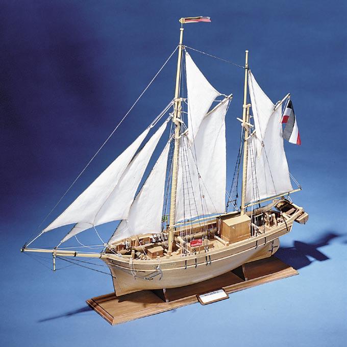 As with most ships of this period, she was built in England in 1834. She was bought by the Sardinian Navy for escort and mail duties. The kit features CNC cut keel and bulkheads.