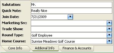 Members 165 Editing Additional Information Additional information for Member Accounts are things like a salutation, a join date, a default round type, etc.
