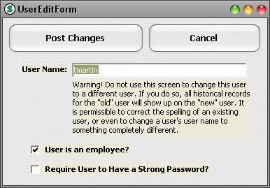 User Setup and Security 185 -Create a User Name and a Password. The User Name must be unique.