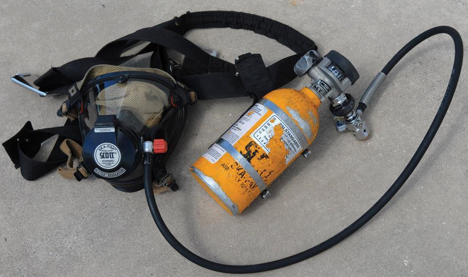 Types of Breathing Apparatus (3 of 3) Supplied-air respirator: Uses a hose line connected to a