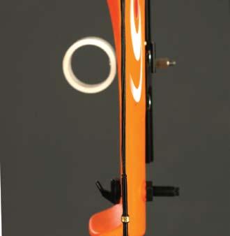 The bow shoots more accurately because the archer does not grip the handle, which often causes bow torque.