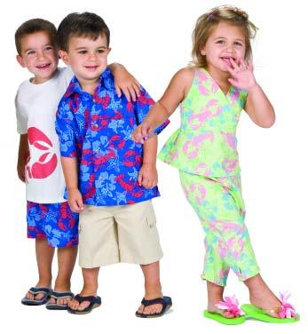 Rock Lobster 100% Woven Cotton Sizes Girls and Boys: 2, 3, 4, 5, 6, 6x, 7, 8;