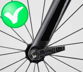 Tighten the quick release nut until is in contact with the fork or frame drop-outs.