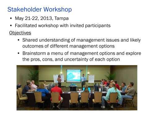 On Tuesday, May 21st and Wednesday, May 22nd, 2013, the University of Florida convened a Goliath Grouper Management Stakeholder Workshop in Tampa, FL.