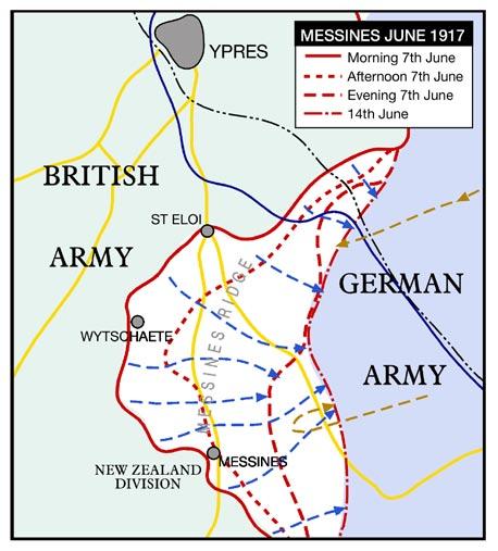 Offensive and removing a German vantage point. The attack was to be carried out along a 10 km front by 9 Divisions of the British Second Army under General Plumer.