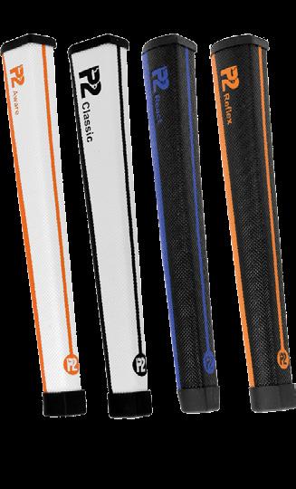 The P2 Grip helps create a flush line between the putter shaft and lead forearm.
