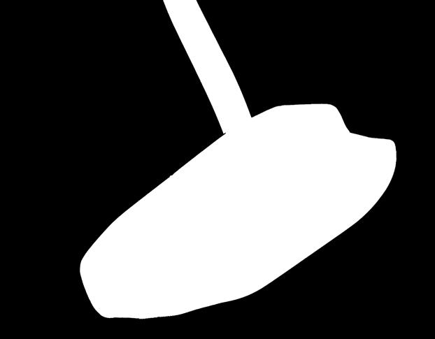 DESIGN CONSTRUCTION This face balanced putter design offers two lateral stainless steel counterweights that