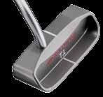 The putter head is face balanced and utilizes a special brass alloy insert to concentrate weight in