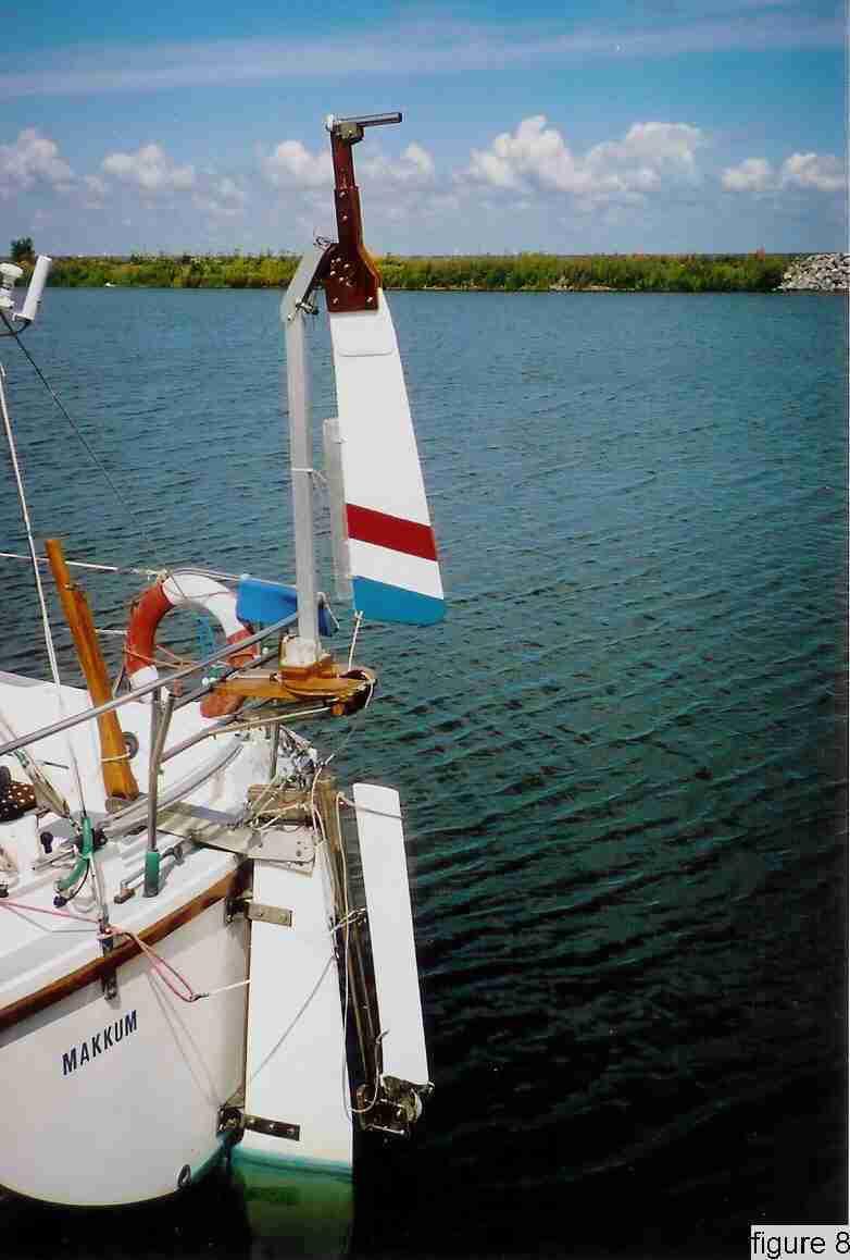 An innovative windvane pendulum system for sailing boats with outboard rudders. Jan Alkema 26 sept. 2005 figure 8. The oar blade retracted figure 7.