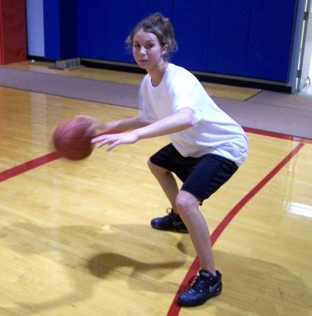 Control, or Low Dribble Use this when you're closely guarded. Keep your body between the ball and the defender.