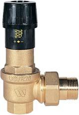 Relief valve for systems with automatic or manual shut-off elements on the radiators (thermostatic valves, two-way zone valves). Brass CW617N body and ABS cap. Nominal pressure : NP 10.