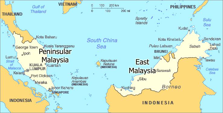 1.0 Overview of the Fisheries Sector in Malaysia IUU Fishing East Coast of Peninsular Malaysia Figure 1.1: Map of Malaysia 1.