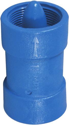 M6B has 6 side holes, M08 has 8. Weighs 1 2 lb. Made in USA. MODEL EACH M6B $49.23 M08 25.00 NONMETALLIC CHECK VALVES These polymer check valves have no springs.