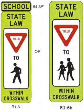 The School Crossing signs are intended to be placed at established crossings that are used by students going to