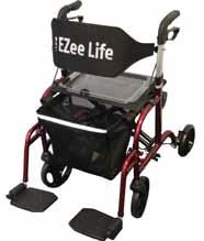 This lightweight Rollator features a flip up padded seat, basket, hand brakes, 8 front swivel wheels and has a weight capacity of 285 lbs.