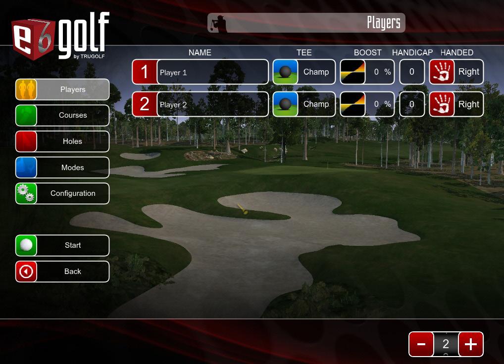 STARTING A NEW ROUND 4 STARTING A NEW ROUND 1 2 From the opening screen, select PLAY GOLF. Select PLAYERS. NOTE: This is automatically selected when the screen first appears.