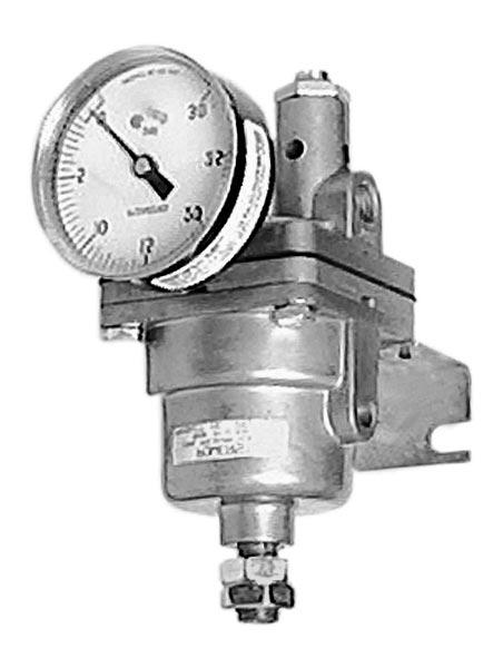 pneumatic control systems. A single compact assembly provides a single or dual pressure regulating valve, a safety relief, and a pilot port for gauge indication.