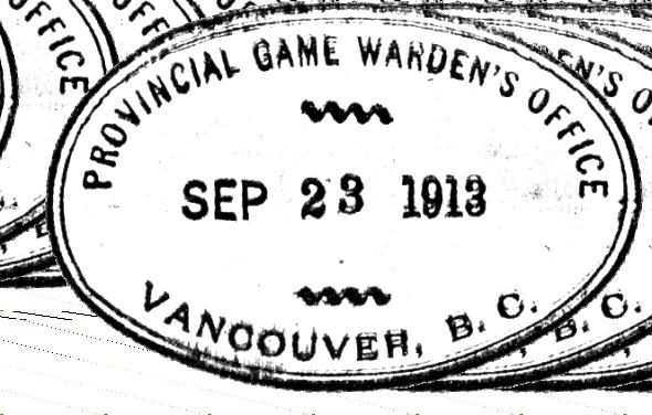 1909 Williams' position was renamed Provincial Game Warden as he had never really undertaken any forestry duties, as fire protection was a Dominion responsibility, and timber cruising and sales were