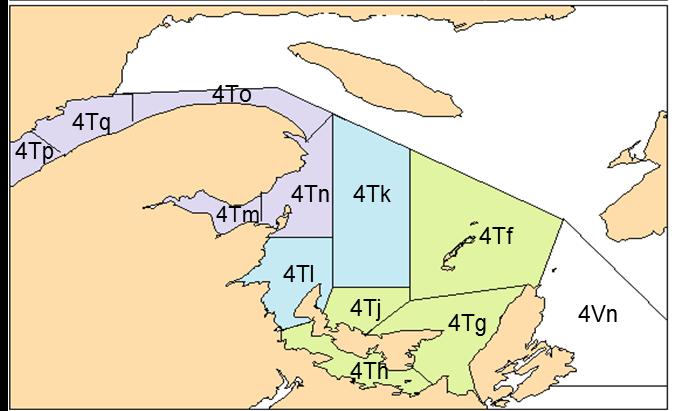 Fall Spawner Component (FS) The FS herring assessment considers three regions (North, Middle, South) which cover the entire Div. 4T area as three independent populations.