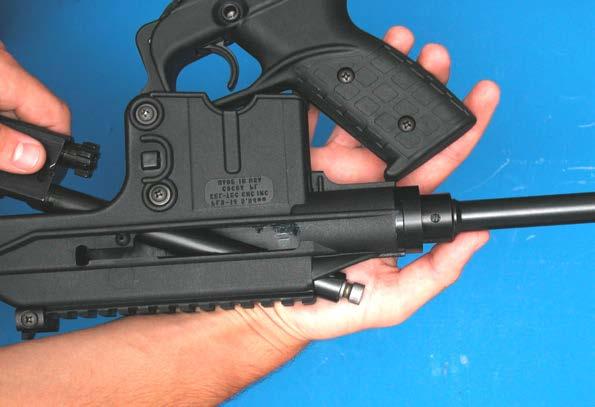 CAUTION: Some accessories that are mounted to the picatinny rail on the top of the receiver may interfere with the disassembly of the PLR-16 pistol.