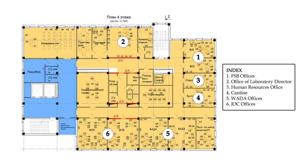 Numbers 1-6 were added to this floor plan by the IP. 5.2.1 IP Findings 1.
