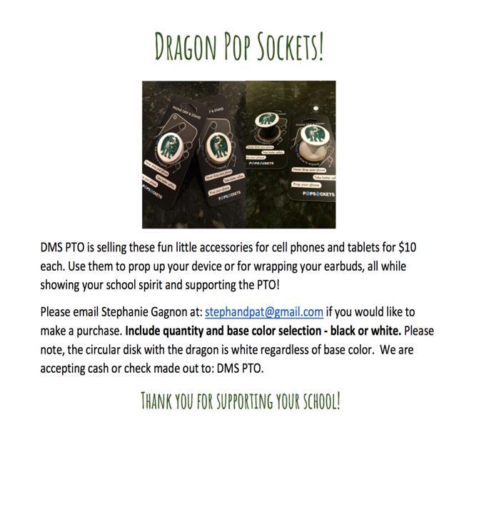 DRAGON POP SOCKETS ARE AVAILABLE IN THE