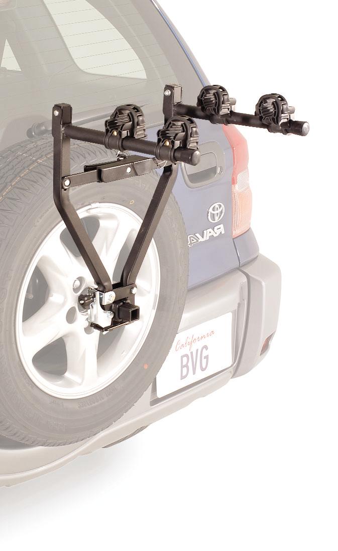 Simply attach the backing plate to the back of the spare tire and clamp the rack and go.