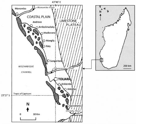 25 Figure 1. Madagascar (right) and the littoral zone of Toliara showing the surveyed villages. make the task easier. Processing procedures continue to evolve.