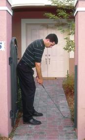 have hit the bag. This promotes proper extension and release. It also helps encourage the proper weight shift. Walkway This can be the walk-through space in your hedges or any walkway.