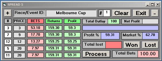Strategy 5: Five Selections A range of ideas are presented here for betting over five Selections. 5.1 Cover Five Competitors In A Competition Let s say you ve done the form and fined it down to five runners for, say, The Melbourne Cup.