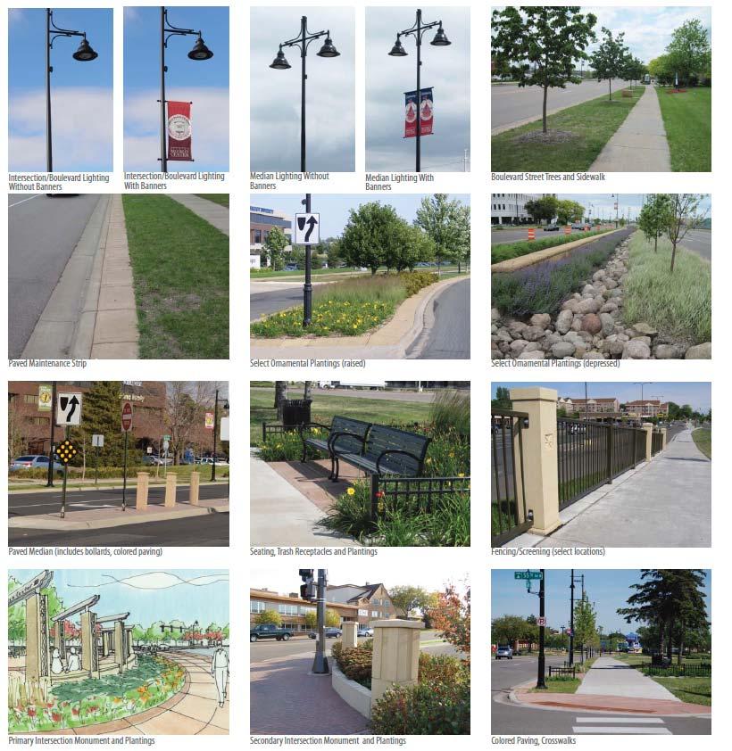 Project Overview Streetscaping Improvements Sample Design Elements Lighting and