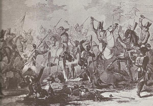 Battle Tarleton sent Captain David Kinlock forward to the rebel column, carrying a white flag, to demand Buford's surrender.