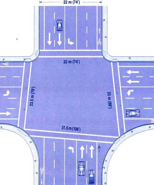 Curb radius small radii are safer for pedestrians Large radii: 1.