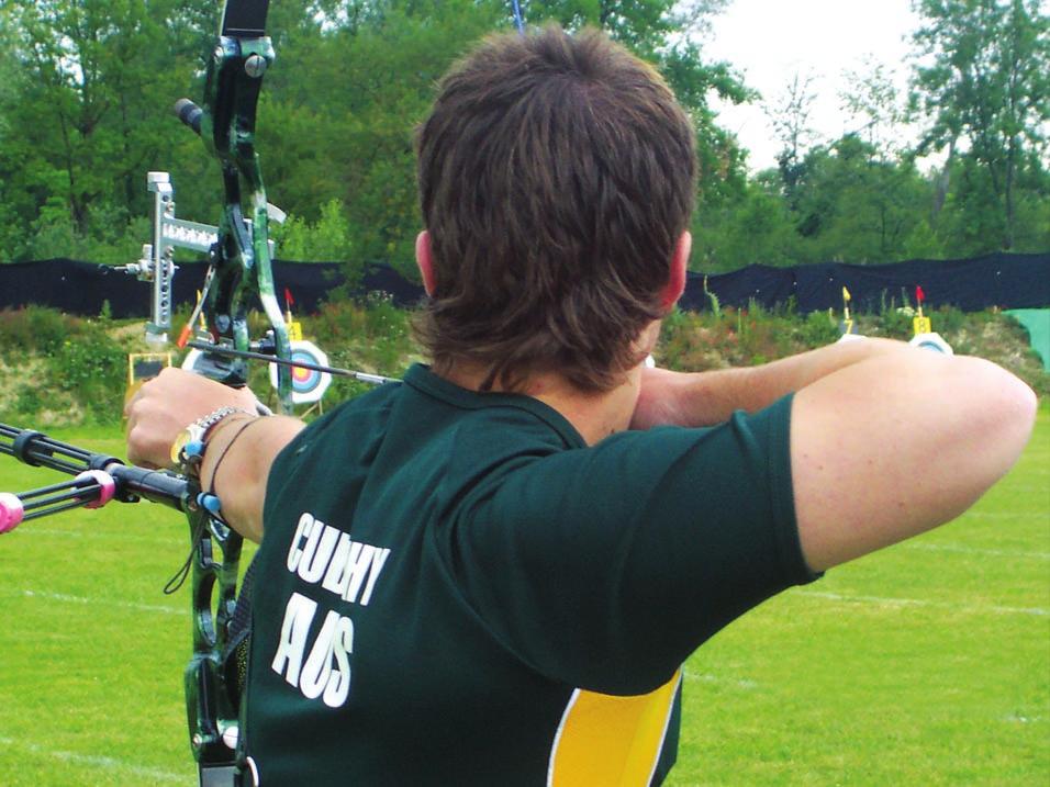 Archers shooting with a high bow shoulder have to rely on muscles to hold the shoulder in position.