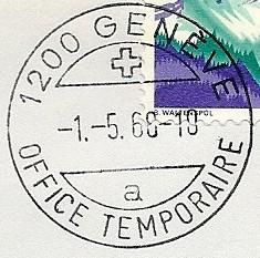 Office Temporaire H1. Type 4 E1. Smaller letters Black, Red Imprint H1. Obs. 9-26 May. 1967 H1. Obs. 14-18 Nov.