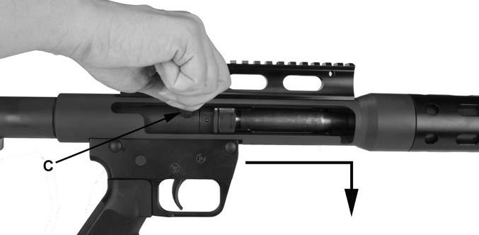 ^ WARNING Risk of serious injury or death. After performing step 6, the firearm is loaded and will fire if the safety selector is set to FIRE and the trigger is pulled.