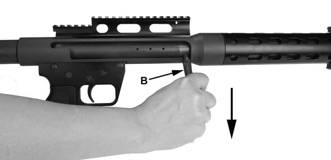 Figure 16 7. When you stop firing, remove your finger from the trigger and place the safety lever (A) in the SAFE position.