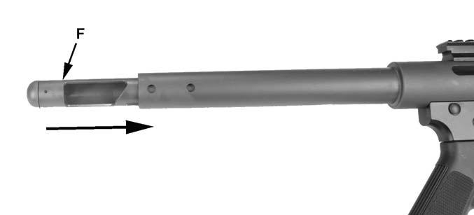 Figure 32 3. Install firing pin (E) and bolt (D) into upper receiver. See figure 33.