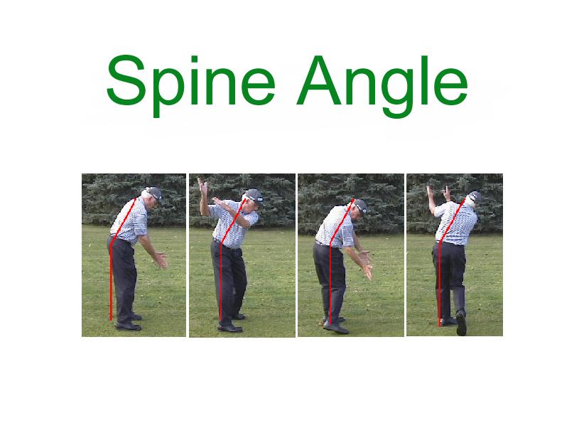 If you ve watched a PGA Tour event on television, the odds are pretty good that you have heard one of the swing analysts say about a player that he has maintained his spine angle.