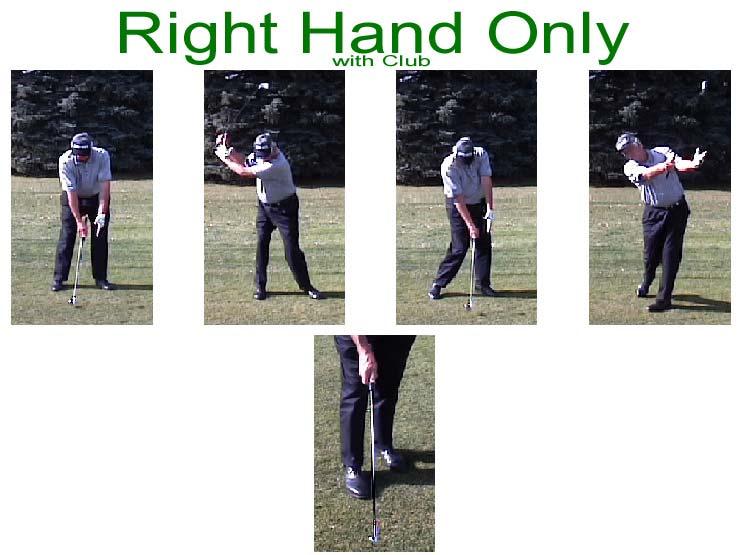 The Right Hand Only drill is where we will help you to understand that golf is not just a lefthanded game, it is a two-handed game.