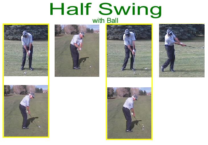 With this drill we are growing your swing in increments from the ¼ swing to the ½ swing, as you progress toward hitting the ball with a full swing. Drill 1. Put the ball on a tee. 2.
